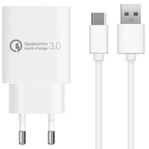 홈플래닛 퀄컴 공식인증 QC3.0 18W 고속충전기 + C타입 충전케이블 1.2m 세트